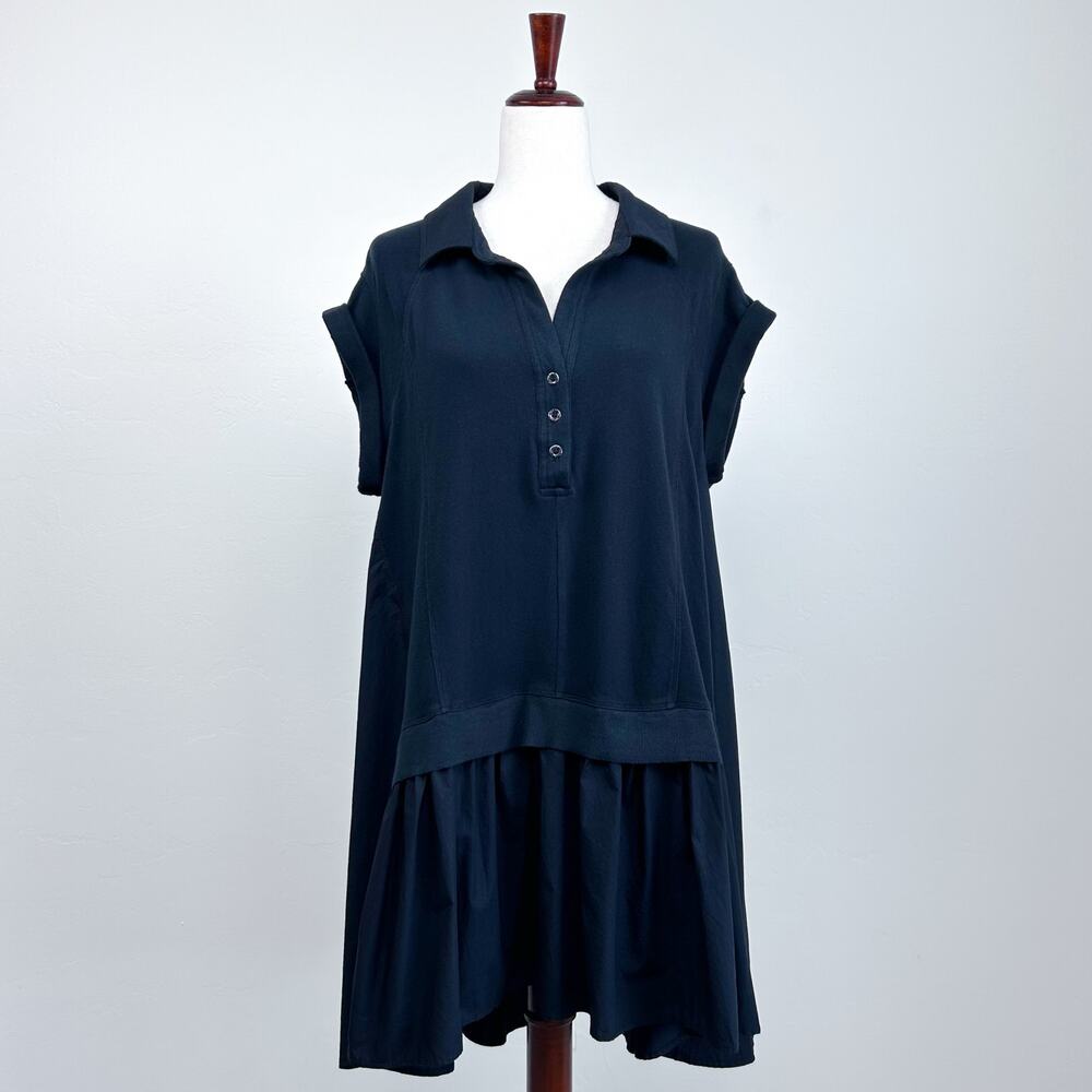 Anthropologie Daily Practice LARGE Black Oversized Offsides Mini Dress NWT
